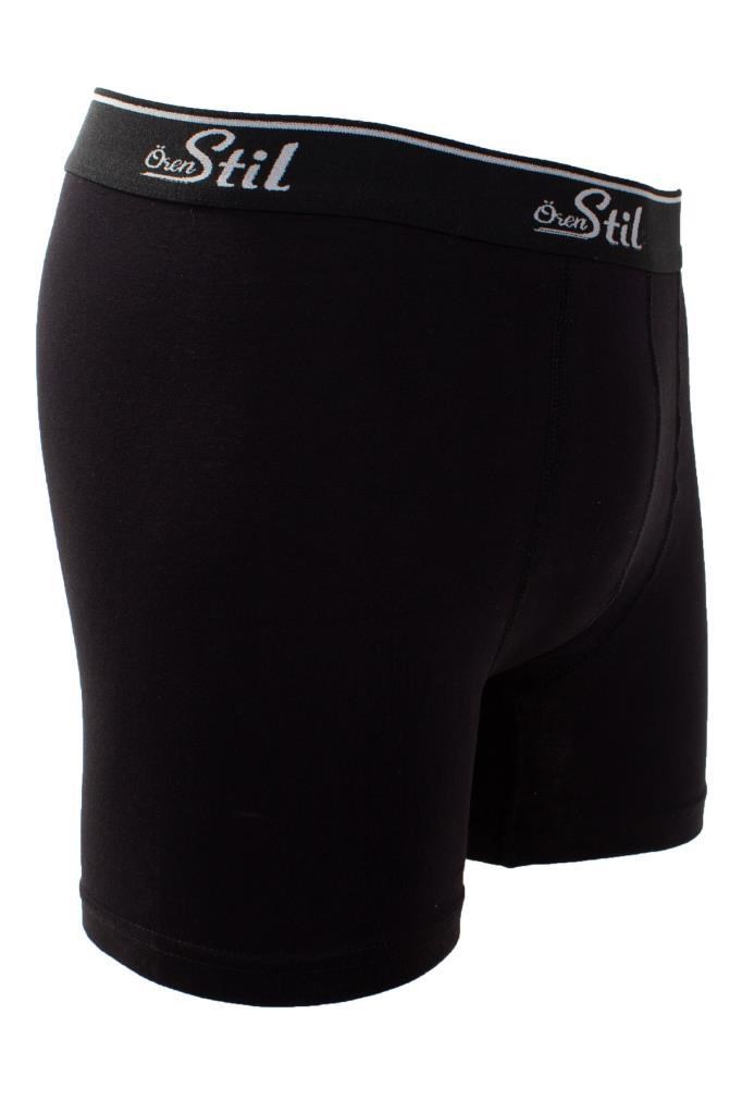 Ören Stil 44-8032 Siyah 3lü Paket Erkek Pamuklu Likralı Boxer