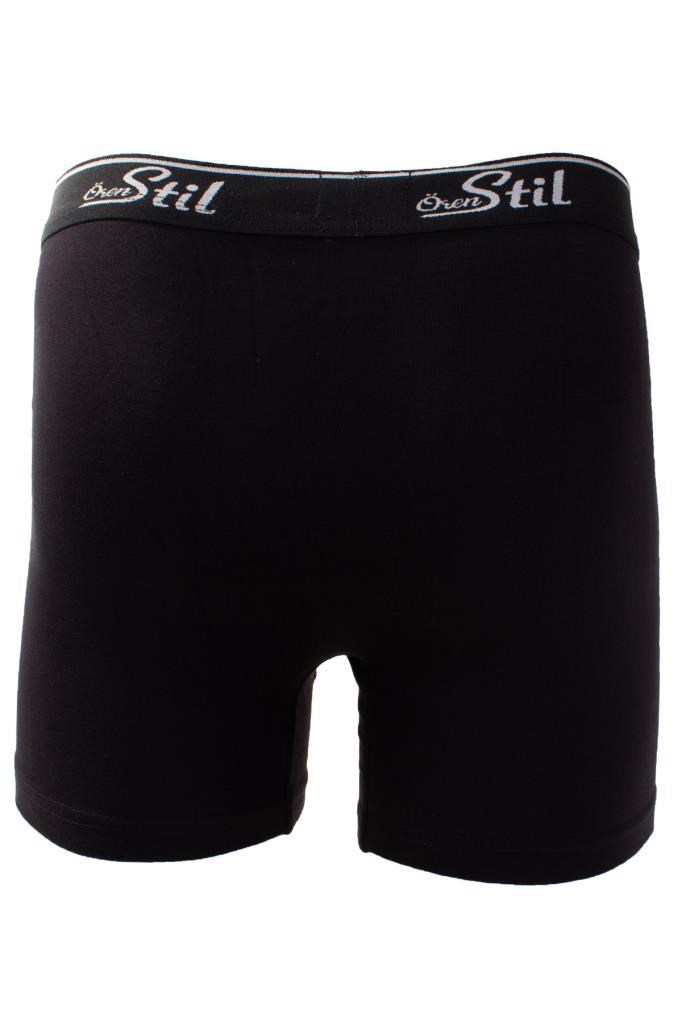 Ören Stil 44-8032 Siyah 3lü Paket Erkek Pamuklu Likralı Boxer