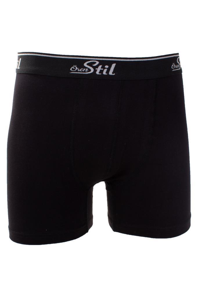 Ören Stil 44-8032 Siyah 3lü Paket Erkek Pamuklu Likralı Boxer