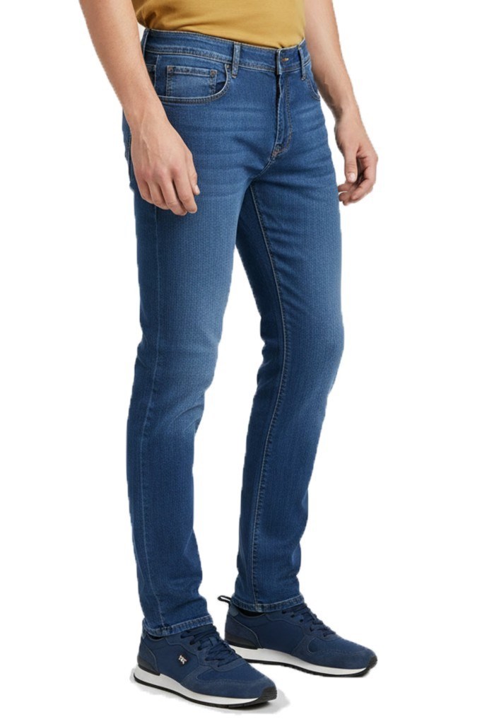 Twister Vegas 132-309 Mavi Yüksek Bel Rahat Paça Erkek Jeans Pantolon