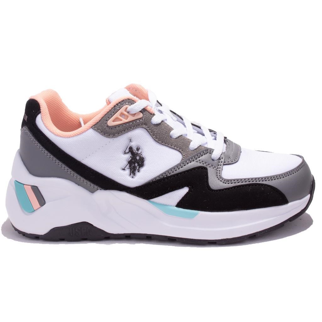 U.s Polo Assn Husky Fx Beyaz Siyah Ortopedik Günlük Kadın Spor Ayakkabı