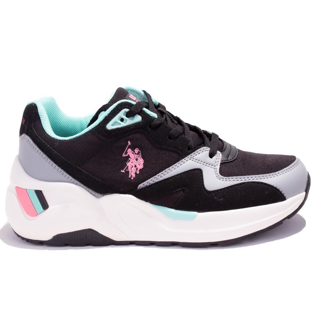 U.s Polo Assn Husky Fx Siyah Pembe Ortopedik Günlük Kadın Spor Ayakkabı