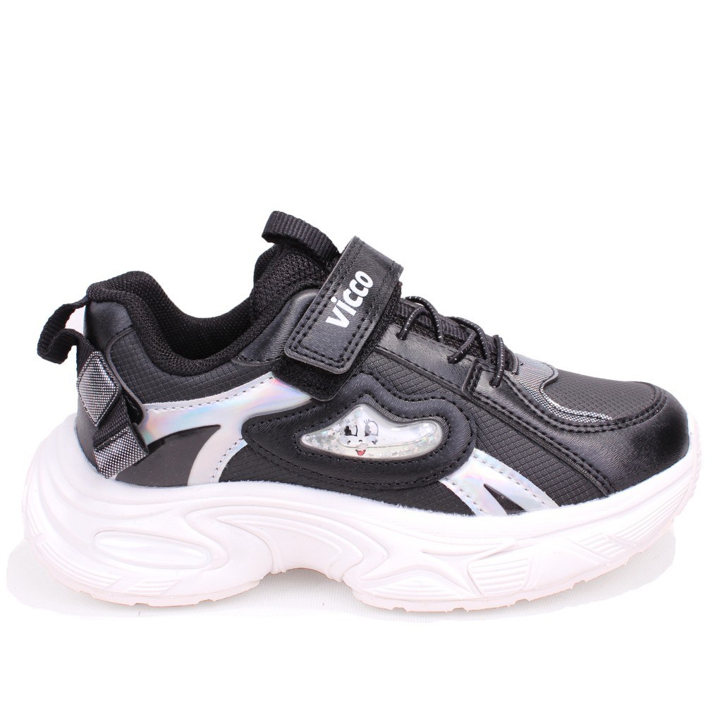 Vicco Lara 346F26K124 Siyah Ortopedik Kız Çocuk Spor Ayakkabı