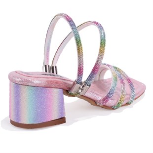 Dagoster DJA76-ASK16 Gökkuşağı Ortopedik  Kız Çocuk Abiye Ayakkabı