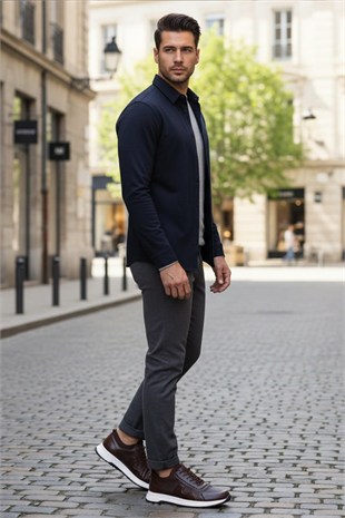Dagoster DMA08-1061 Kahve Ortopedik Günlük Slip On  Erkek Deri Ayakkabı