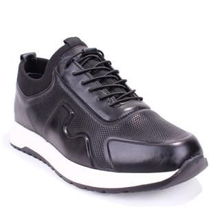 Dagoster DMA08-1061 Siyah Ortopedik Günlük Slip On  Erkek Deri Ayakkabı