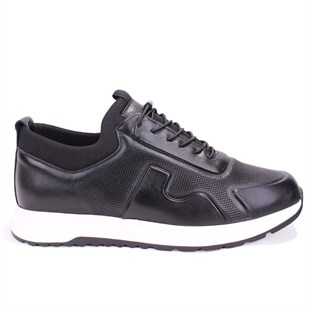 Dagoster DMA08-1061 Siyah Ortopedik Günlük Slip On  Erkek Deri Ayakkabı