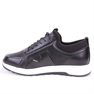Dagoster DMA08-1061 Siyah Ortopedik Günlük Slip On  Erkek Deri Ayakkabı