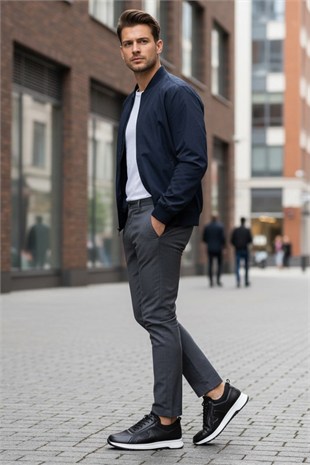 Dagoster DMA08-1061 Siyah Ortopedik Günlük Slip On  Erkek Deri Ayakkabı