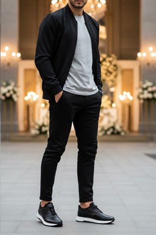 Dagoster DMA08-1063 Siyah Ortopedik Günlük Erkek Deri Ayakkabı