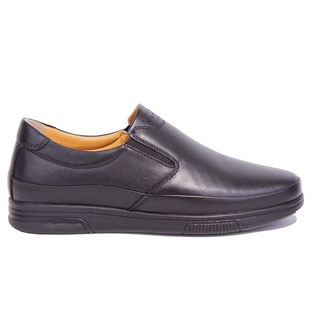 Dagoster DMA08-429 Siyah Ortopedik Günlük Erkek Deri Ayakkabı