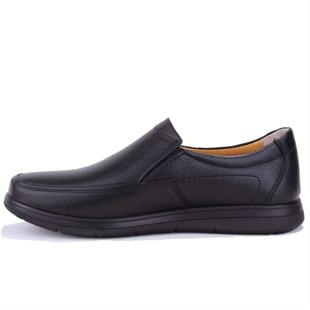 Dagoster DMA08-432 Siyah Ortopedik Poliüretan Taban Günlük Erkek Deri Ayakkabı