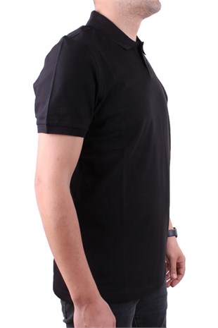 Dagoster DMG23-231319 Siyah Günlük Yarım Patlı Pike Polo Yaka Erkek Tişört