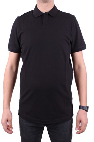 Dagoster DMG23-231319 Siyah Günlük Yarım Patlı Pike Polo Yaka Erkek Tişört