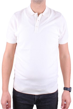 Dagoster DMG23-511231 Ekru Günlük Polo Yaka Erkek Tişört