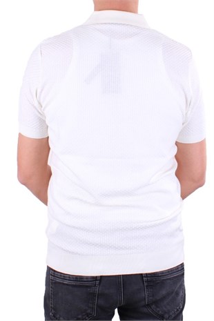 Dagoster DMG23-511231 Ekru Günlük Polo Yaka Erkek Tişört