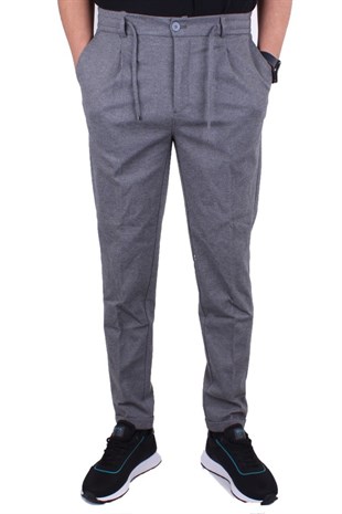Dagoster DMG23-611275 Gri Normal Bel Double Paça Flota Cepli Erkek  Pantolon