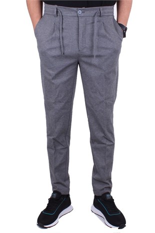 Dagoster DMG23-611275 Gri Normal Bel Double Paça Flota Cepli Erkek  Pantolon