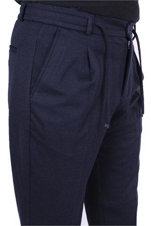 Dagoster DMG23-611275 Lacivert Normal Bel Double Paça Flota Cepli Erkek  Pantolon