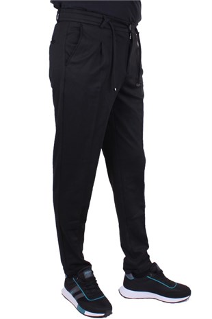 Dagoster DMG23-611275 Siyah Normal Bel Double Paça Flota Cepli Erkek  Pantolon