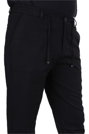 Dagoster DMG23-611275 Siyah Normal Bel Double Paça Flota Cepli Erkek  Pantolon