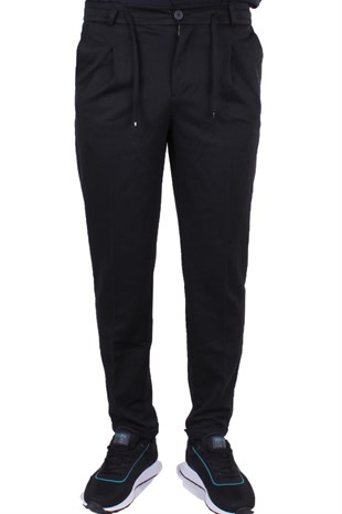 Dagoster DMG23-611275 Siyah Normal Bel Double Paça Flota Cepli Erkek  Pantolon