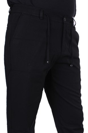 Dagoster DMG23-611275 Siyah Normal Bel Double Paça Flota Cepli Erkek  Pantolon