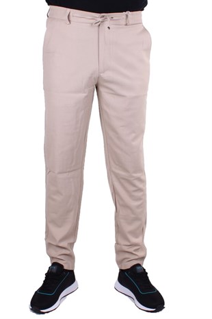 Dagoster DMG23-619712 Bej Normal Bel Düz Paça Jogger Erkek  Pantolon