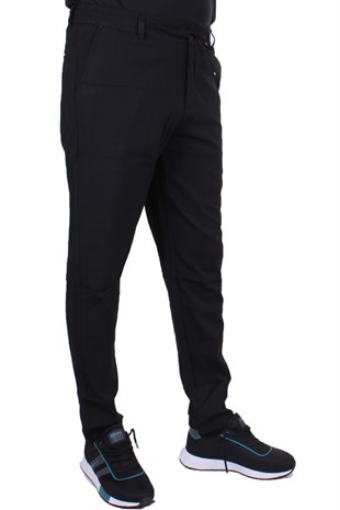 Dagoster DMG23-619712 Siyah Normal Bel Düz Paça Jogger Erkek  Pantolon