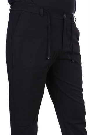 Dagoster DMG23-619712 Siyah Normal Bel Düz Paça Jogger Erkek  Pantolon