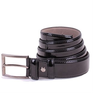 Dagoster DMK26-301 Siyah Rugan 3,5 cm Suni Deri Erkek Kemer
