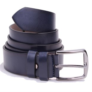Dagoster DMK26-355 Lacivert 4 cm Suni Deri Erkek Kemer