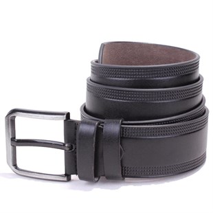 Dagoster DMK26-453 Siyah 4.5 cm Suni Deri Erkek Kemer