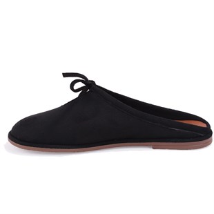 Dagoster DZA07-1048F16 Siyah Süet Düz Topuk Kadın Terlik