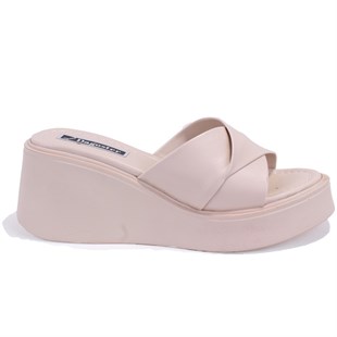 Dagoster DZA07-10620773 Bej Ortopedik Günlük Kadın Terlik