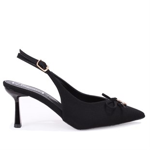 Dagoster DZA07-12042727 Siyah 8 cm İnce Topuklu Abiye Kadın Ayakkabı