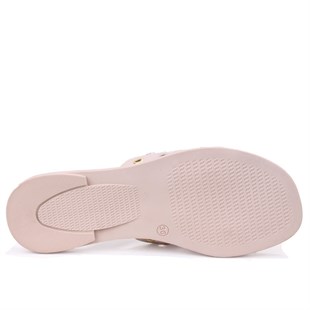 Dagoster DZA07-1270025 Bej Günlük Ortopedik Düz Taban Spor Kadın Terlik