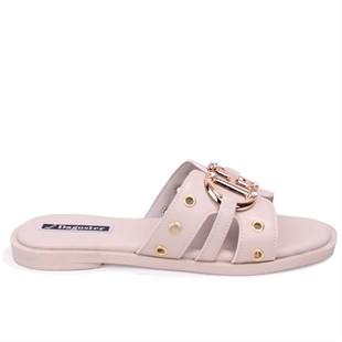 Dagoster DZA07-1270025 Bej Günlük Ortopedik Düz Taban Spor Kadın Terlik