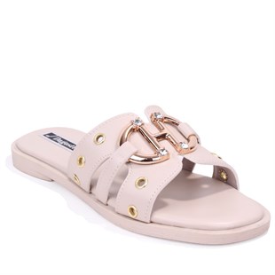 Dagoster DZA07-1270025 Bej Günlük Ortopedik Düz Taban Spor Kadın Terlik