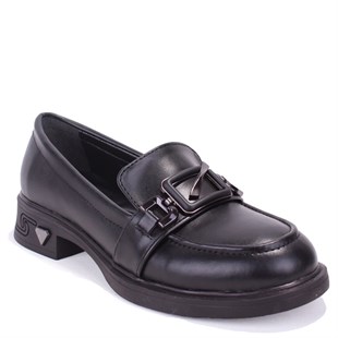 Dagoster DZA07-1270309 Siyah Günlük Loafer  Kadın Ayakkabı