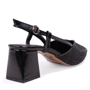 Dagoster DZA07-1296030 Siyah 6.5 cm Kalın Topuklu Klasik Kadın Ayakkabı