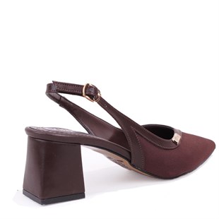 Dagoster DZA07-1296034 Kahve 7 cm Kalın Topuklu Klasik Kadın Ayakkabı