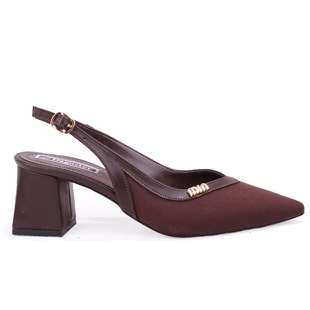 Dagoster DZA07-1296034 Kahve 7 cm Kalın Topuklu Klasik Kadın Ayakkabı