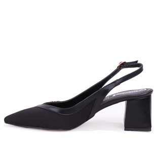 Dagoster DZA07-1296034 Siyah 7 cm Kalın Topuklu Klasik Kadın Ayakkabı