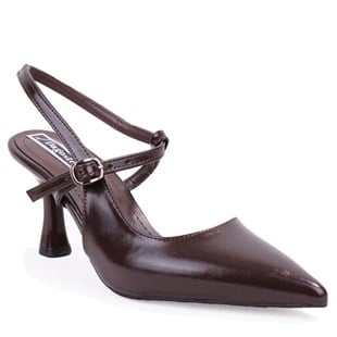 Dagoster DZA07-1296047 Kahve 8 cm İnce Topuklu Klasik Kadın Ayakkabı