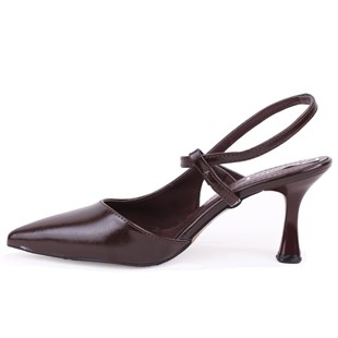 Dagoster DZA07-1296047 Kahve 8 cm İnce Topuklu Klasik Kadın Ayakkabı