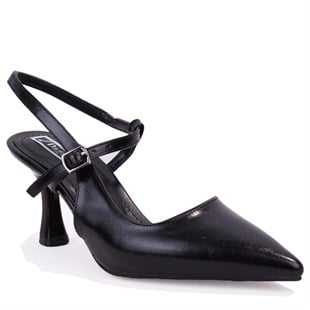 Dagoster DZA07-1296047 Siyah 8 cm İnce Topuklu Klasik Kadın Ayakkabı