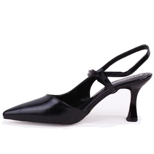Dagoster DZA07-1296047 Siyah 8 cm İnce Topuklu Klasik Kadın Ayakkabı