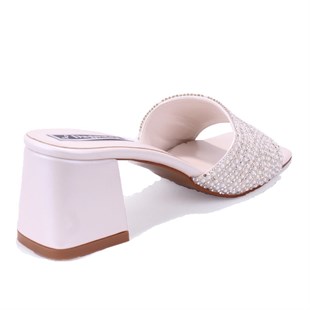 Dagoster DZA07-1296103 Sedef Topuklu Abiye Kadın Terlik