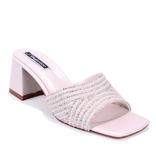 Dagoster DZA07-1296103 Sedef Topuklu Abiye Kadın Terlik